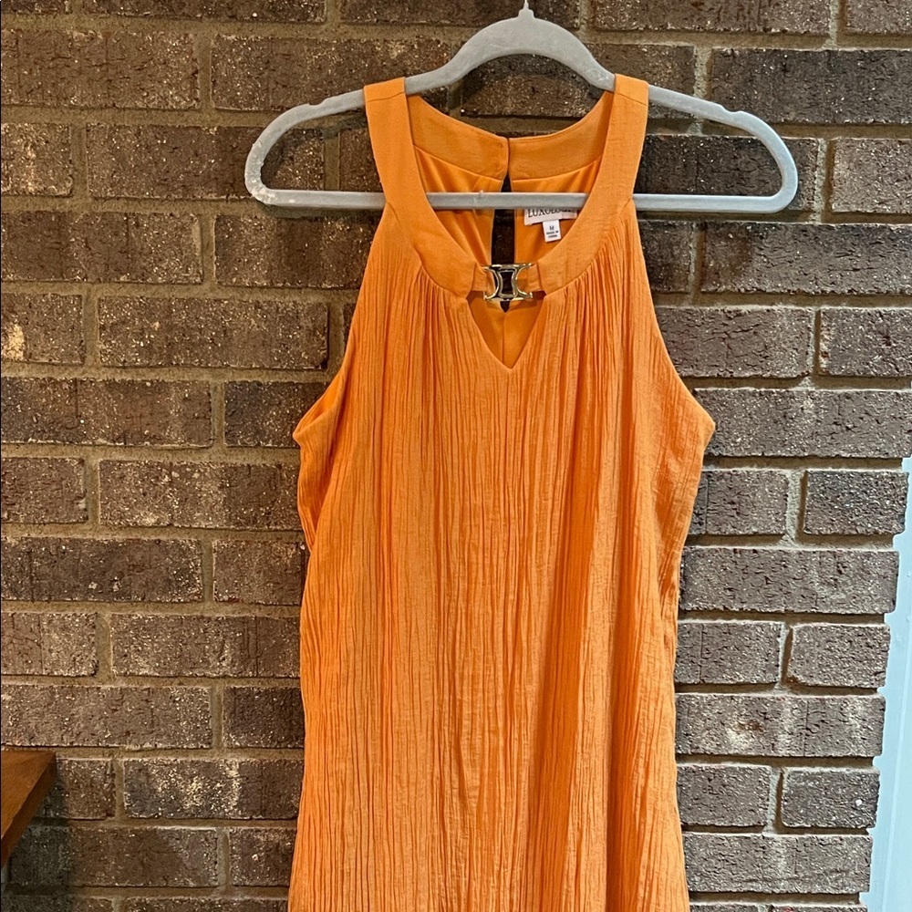 Luxology Vibrant Orange Sleeveless Dress Size Medium